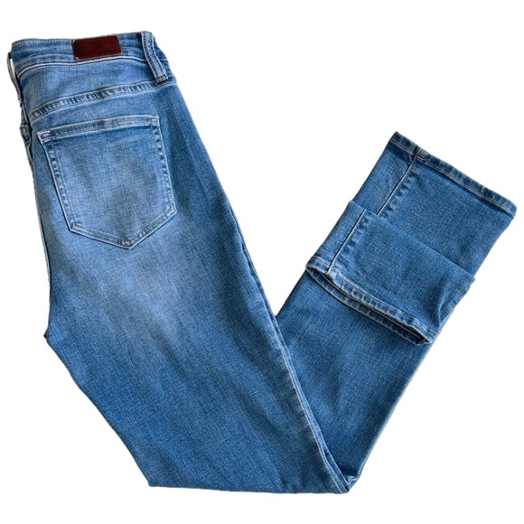 Lands End Mid Rise‎ 9” Straight Leg Jeans Medium Wash Denim Women’s Size 8 - Picture 1 of 13